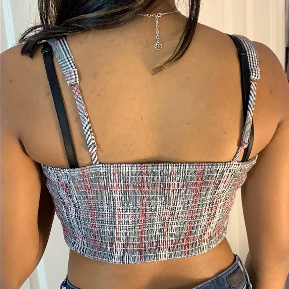 Red and white plaid crop top - Picture 3 of 3